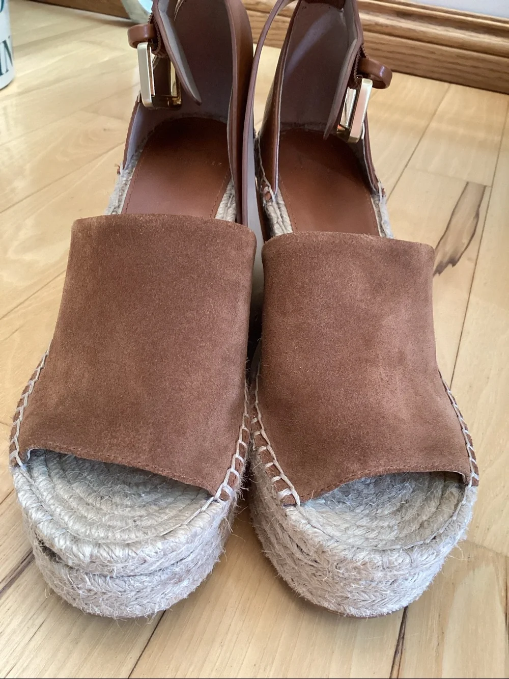 Marc Fisher brown suede Adalyn Espadrille wedge sandals. Women’s size 7.5